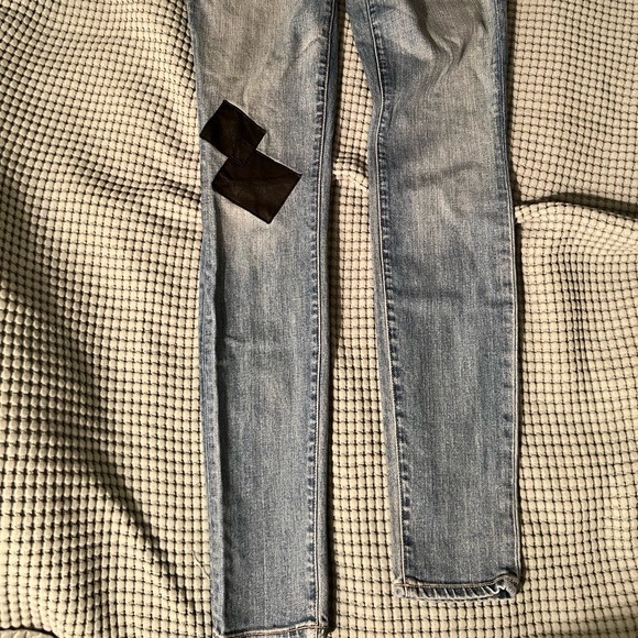 Elizabeth & James Textile Leather Patchwork Denim Jeans - Picture 7 of 9